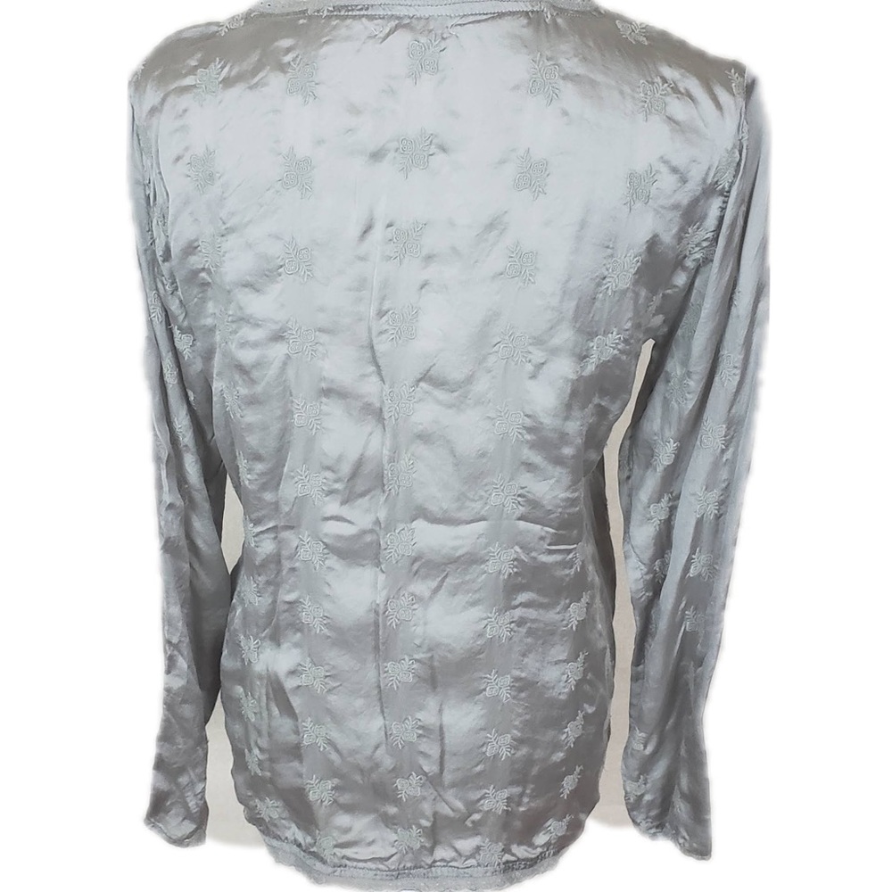 Sundance Button Down Viscose Slate Gray Top - image 5